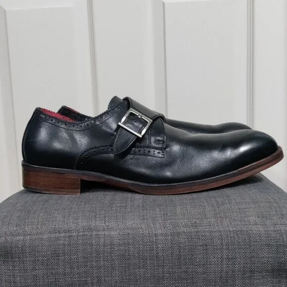 Moretti Black Label Leather Monk Strap Loafer Dress Shoes Men's Size 12 - Picture 4 of 12